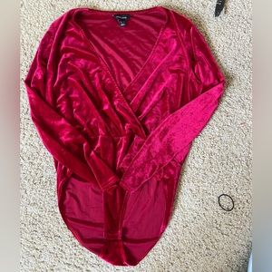 Red velvet body suit